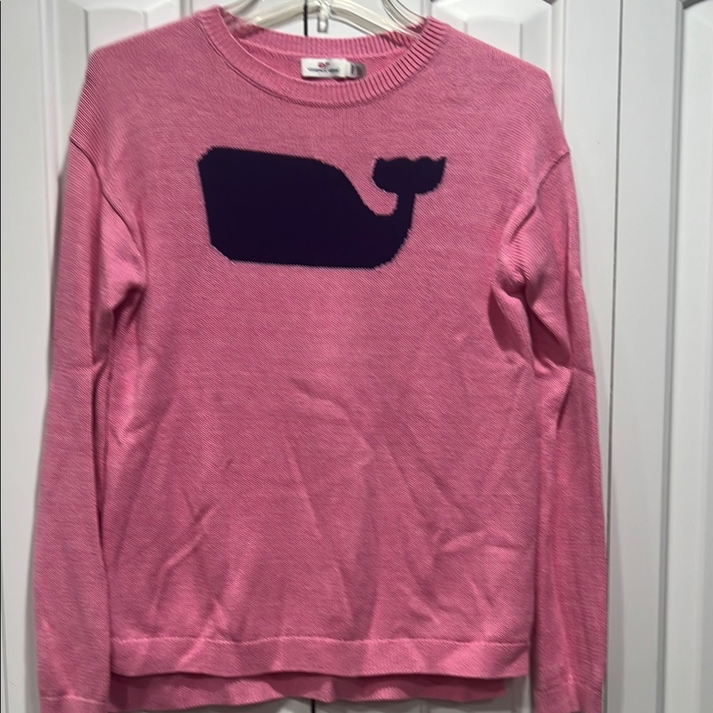 Vineyard Vines Girls Pink Whale Sweater- Size XL(16)